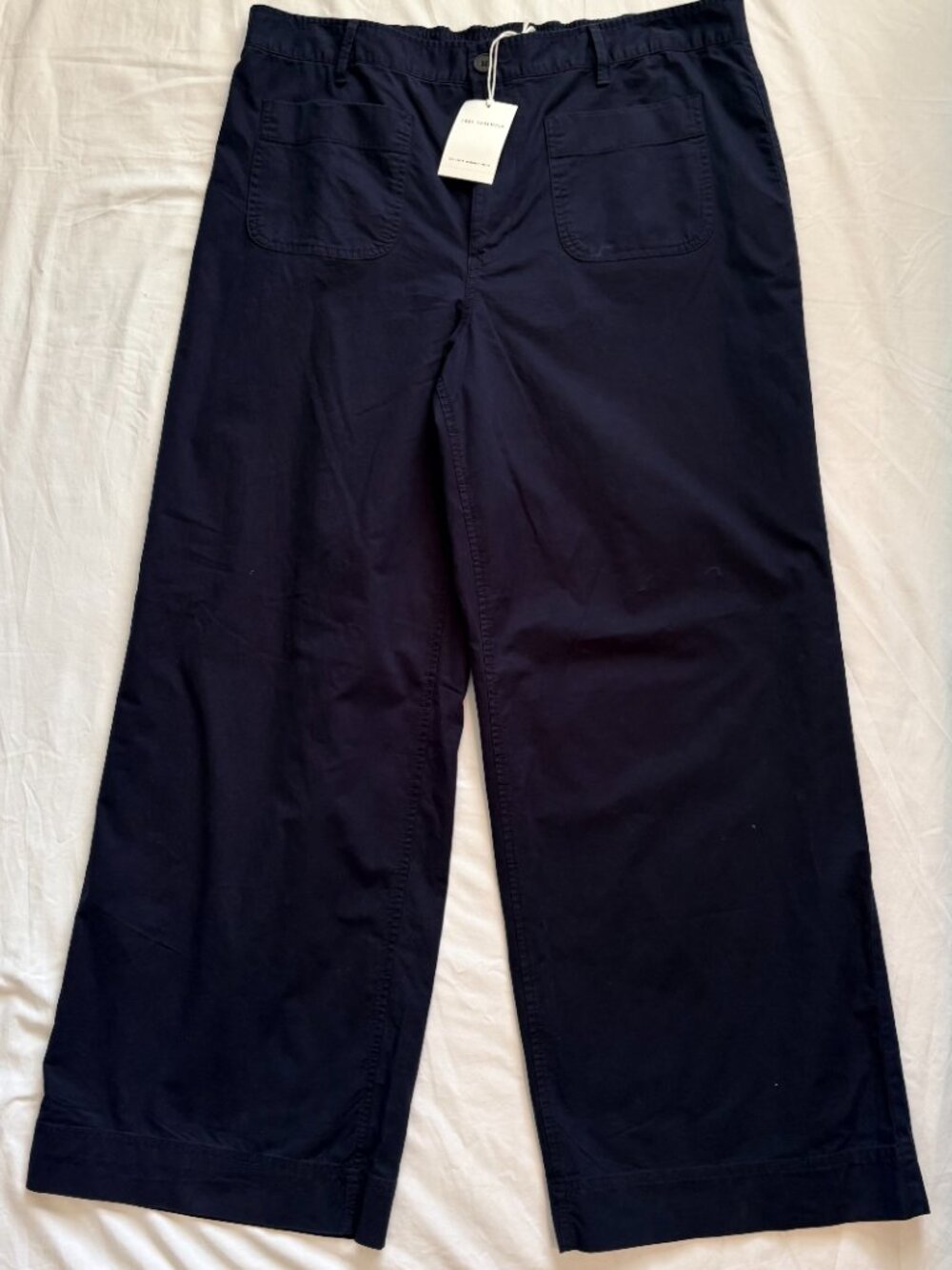 NWT Free Assembly Wide Leg Patch Pocket Pants Dark Navy XL - Picture 2 of 13